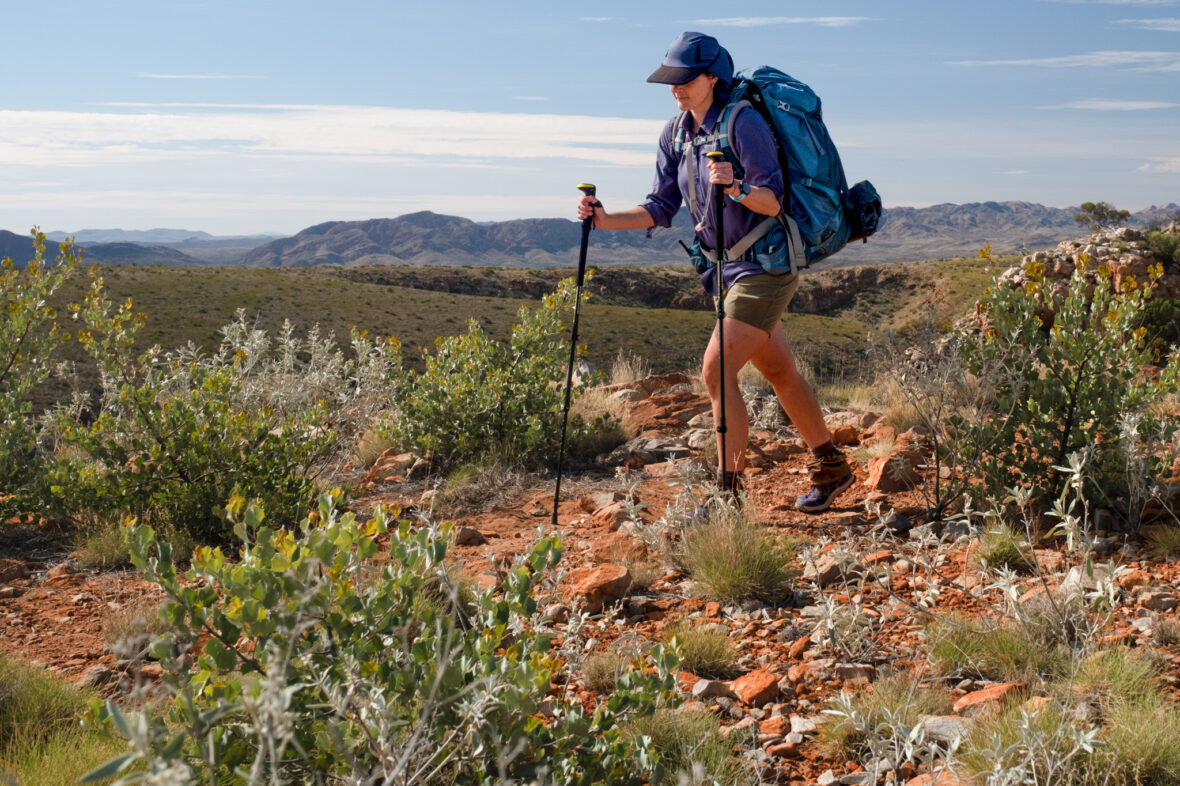 Guide hiking the Larapinta Trail